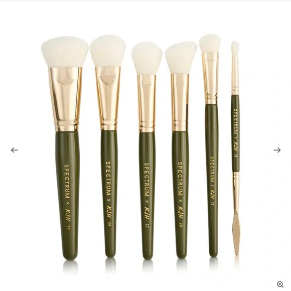 KJH Makeup Brush Set - Gold and Green - Picture 3 of 4